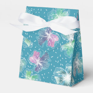 Caixinha De Lembrancinhas Abstrato flores em lindos tons azuis claros