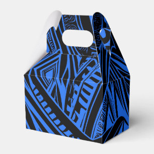 Caixinha De Lembrancinhas Abstrato Gable Preto E Azul Tribal