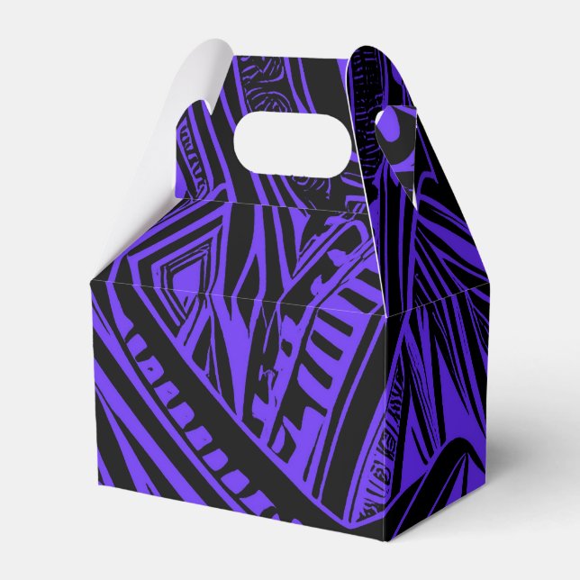 Caixinha De Lembrancinhas Abstrato Preto E Roxo (Frente)