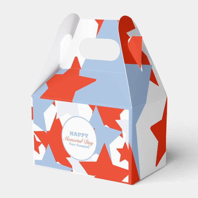 Caixinha De Lembrancinhas Abstrato Stars Memorial Day (Frente)