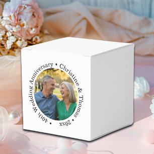 Caixinha De Lembrancinhas Adicione Sua Própria Foto de Casal 40º Aniversário