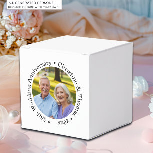 Caixinha De Lembrancinhas Adicione Sua Própria Foto de Casal 55º Aniversário