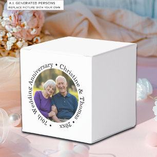 Caixinha De Lembrancinhas Adicione Sua Própria Foto de Casal Aniversário de 