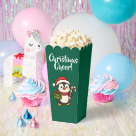 Caixinha De Lembrancinhas Adorable Christmas Penguin with Candy Cane