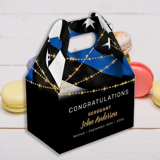 Caixinha De Lembrancinhas Agente de Polícia - Parte de Reforma Thin Blue Lin (Criador carregado)