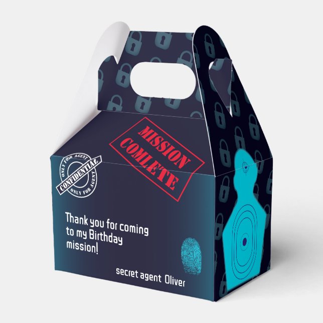 Caixinha De Lembrancinhas Agente secreto Detetive Spy Mystery Party (Frente)