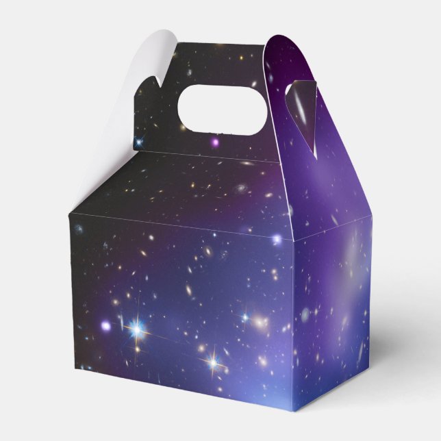 Caixinha De Lembrancinhas Aglomerado Galáctico Roxo em Branco Celestial (Verso)