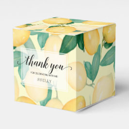 Caixinha De Lembrancinhas Agradecimento de Lemons Aquarela Vegetação