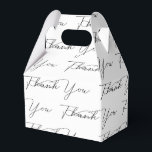 Caixinha De Lembrancinhas Agradecimento em Branco<br><div class="desc">Caligrafia THANK YOU fancy preta em branco.
A cor do fundo pode ser mudada.</div>