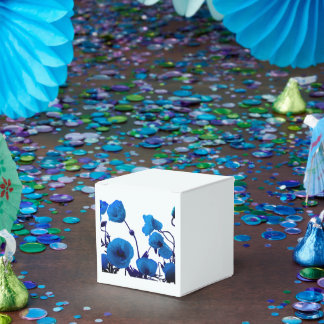 Caixinha De Lembrancinhas Água-forte Floral Azul de Papoulas Jardim Moderno