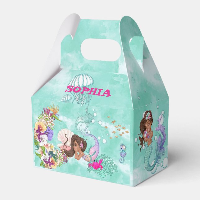 Caixinha De Lembrancinhas Água-viva doce Cute Cabelo Escuro Pessoal (Frente)