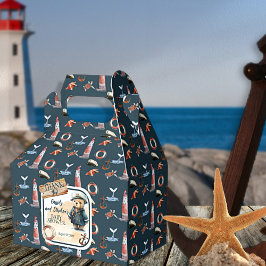 Caixinha De Lembrancinhas Ahoy, é um Chá de fraldas de Urso Náutico