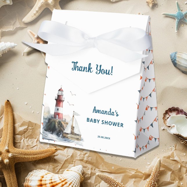 Caixinha De Lembrancinhas Ahoy, é um Chá de fraldas náutico (Criador carregado)