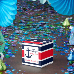 Caixinha De Lembrancinhas Ahoy, é um menino! Chá de fraldas náutico