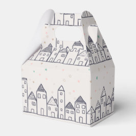 Caixinha De Lembrancinhas Aldeia de Natal do Livro de Coloração na Neve