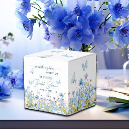Caixinha De Lembrancinhas Algo Azul antes do 'Sim' Chuveiro de Noiva Floral