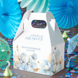 Caixinha De Lembrancinhas Algo Azul, Chá de casamento Dourado Floral