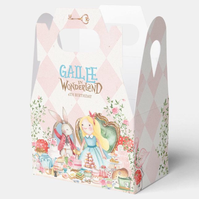 Caixinha De Lembrancinhas Alice Adventures em Woderland Birthday Tea Party (Aberto)
