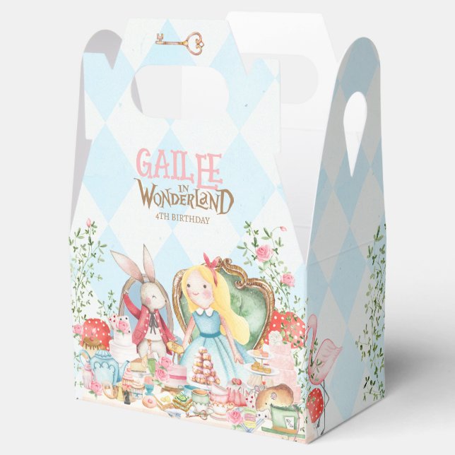 Caixinha De Lembrancinhas Alice Adventures em Woderland Birthday Tea Party (Aberto)