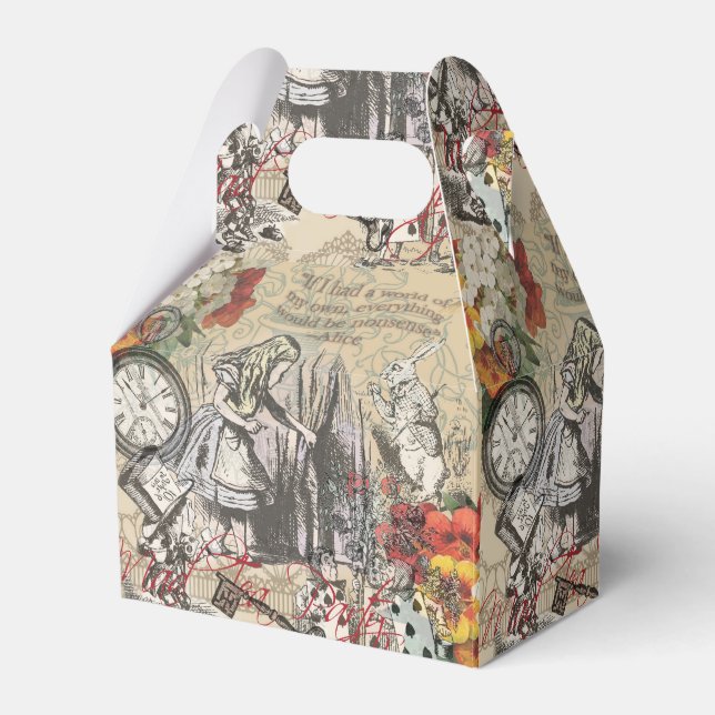 Caixinha De Lembrancinhas Alice no País das Maravilhas Cortina Arte Clássica (Frente)