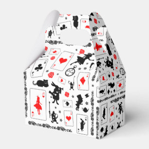 Caixinha De Lembrancinhas Alice no País das Maravilhas em Black White Red Fa