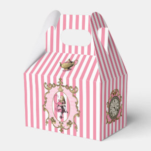 Caixinha De Lembrancinhas Alice no País das Maravilhas em Pastel Rosa/Branc