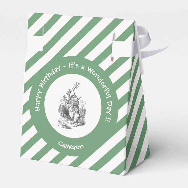 Caixinha De Lembrancinhas Alice no País das Maravilhas Festa de aniversário  (Verso)