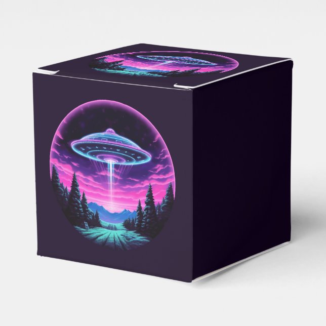 Caixinha De Lembrancinhas Alienígena Espacial Retrofuturista (Frente)