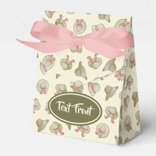 Caixinha De Lembrancinhas Amarelo de Chapéus de Verão fêmeas (Frente)