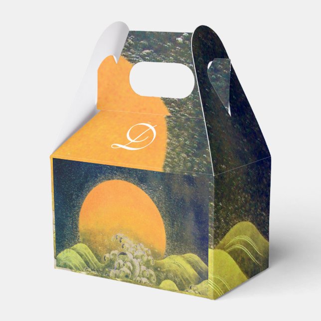 Caixinha De Lembrancinhas AMATERASU SUN GODDESE, MONOGRAMA Amarelo Verde (Frente)