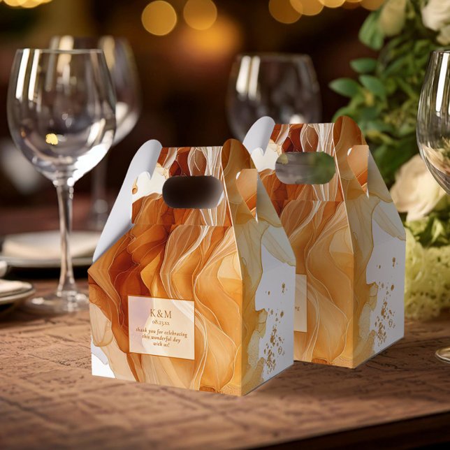 Caixinha De Lembrancinhas Amber Brandy Abstrato Ink Wedding ID1089 (Criador carregado)