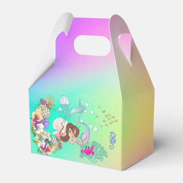 Caixinha De Lembrancinhas Amido rosa-do-sereia, cor-de-rosa (Verso)