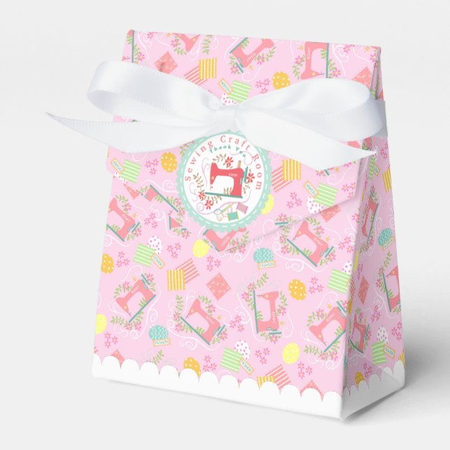 Caixinha De Lembrancinhas Amo Costura Rosa  (Frente)