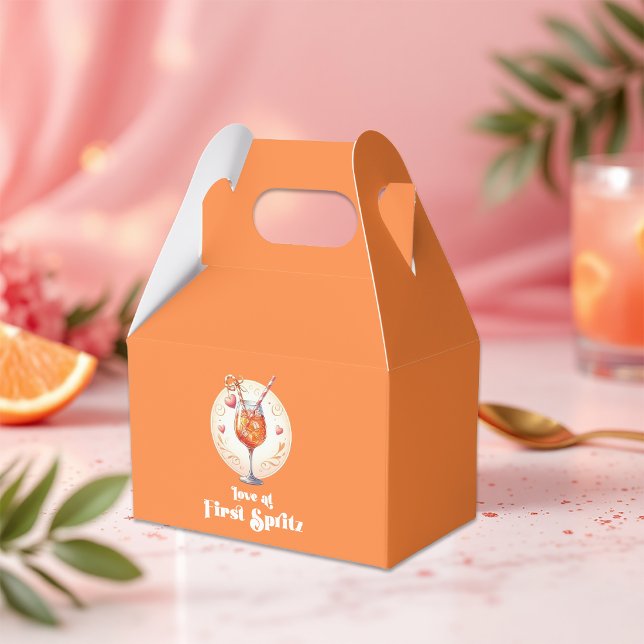 Caixinha De Lembrancinhas Amor à Primeira Spritz Chá de Noiva (Love at First Spritz Bridal Shower Favor Boxes)