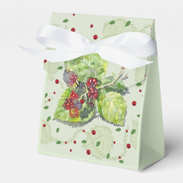 Caixinha De Lembrancinhas Amoras vermelhas e pretas (Frente)