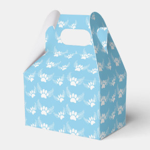 Caixinha De Lembrancinhas Angel Pet Paw Imprime Azul Céu Personalizado
