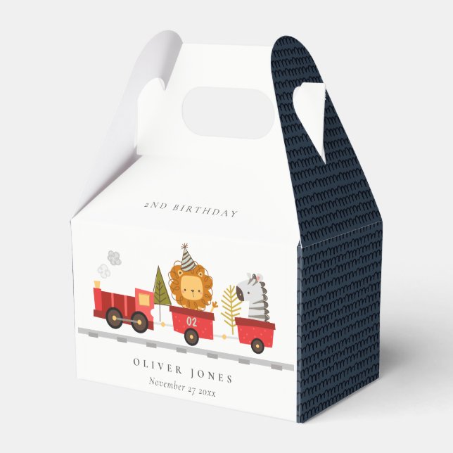 Caixinha De Lembrancinhas Animais da Floresta Vermelha Cuta Treinam Qualquer (Frente)