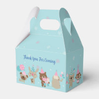 Animais Fofos Aquarela Azul Aniversário de 1 Ano F