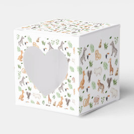 Caixinha De Lembrancinhas Animais selvagens com padrão de árvore na selva