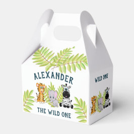 Caixinha De Lembrancinhas Animais Selvagens De Um primeiro aniversario Obrig