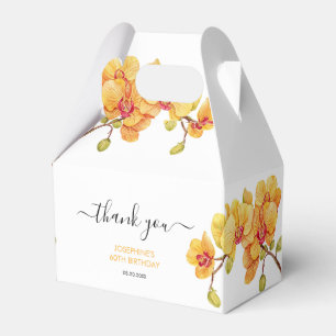 Caixinha De Lembrancinhas Aniversário Botânico da Flor Orquídea Amarela