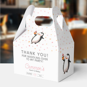 Caixinha De Lembrancinhas Aniversário da menina da celebração do pinguim-cup