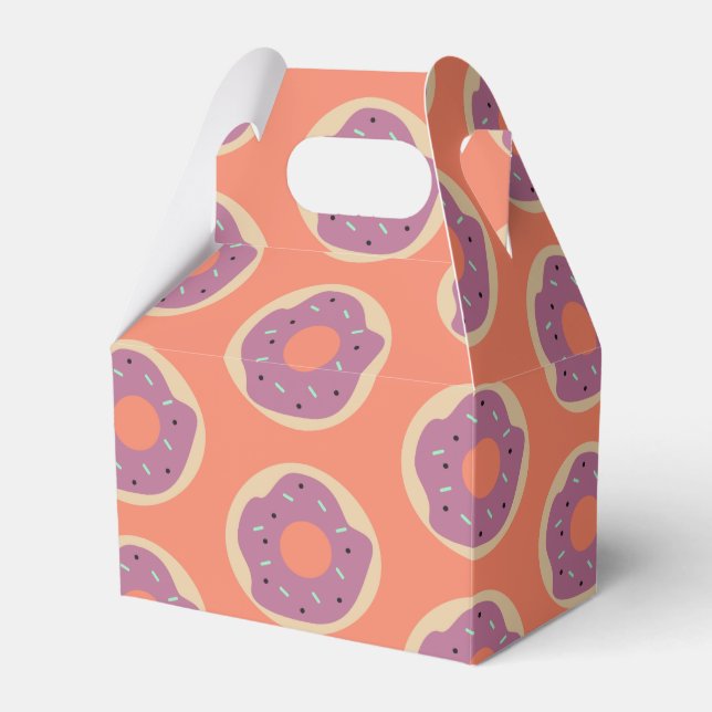 Caixinha De Lembrancinhas Aniversário da Rosquinha Roxo do Halloween (Frente)