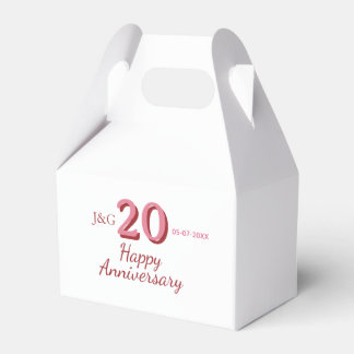 Caixinha De Lembrancinhas aniversário de 20 anos nome data monograma bold