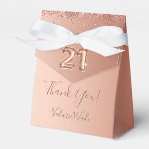 Caixinha De Lembrancinhas aniversário de 21 anos Bonito Rosa Obrigado