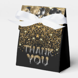 Caixinha De Lembrancinhas aniversário de 30 anos Black Dourado Glitter Pers