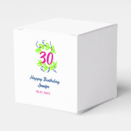 Caixinha De Lembrancinhas aniversário de 30 anos verde azul wreath name date