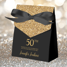 Aniversário de 50 anos Dourado Brilho Obrigado