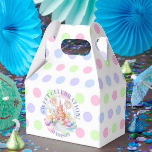 Caixinha De Lembrancinhas Aniversário de Candyland Pastel Aguarela Caprichos