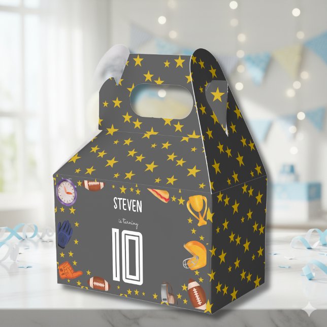 Caixinha De Lembrancinhas Aniversário de criança de bola de futebol american (Criador carregado)